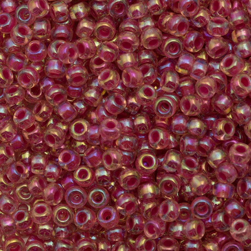 Miyuki Seed Beads 6/0  Hot Pink Lined Crystal AB 0355 £2.25