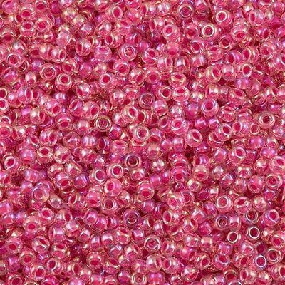 Miyuki Seed Beads 8/0 Hot Pink Lined Crystal AB, 0355