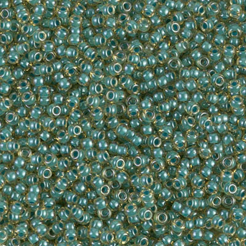 Miyuki Seed Beads 11/0 Turquoise Lined Lt. Topaz Luster ,0374-NEW!!!