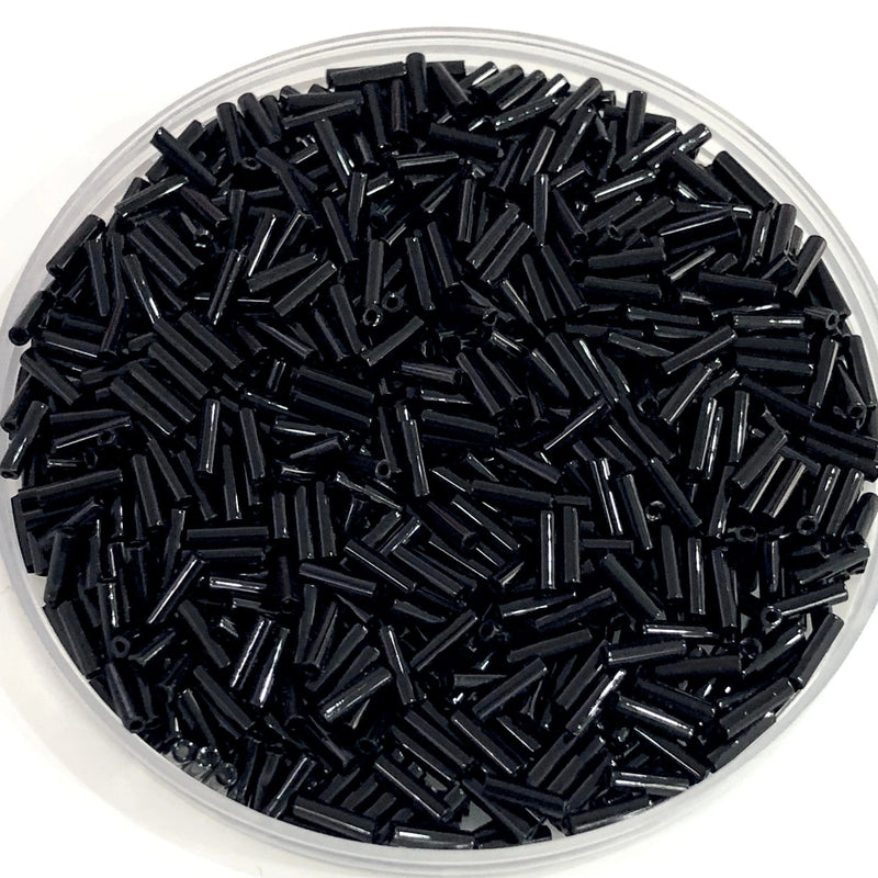 Miyuki Bugles size 6mm 0401 Black, Black bugles 6mm,