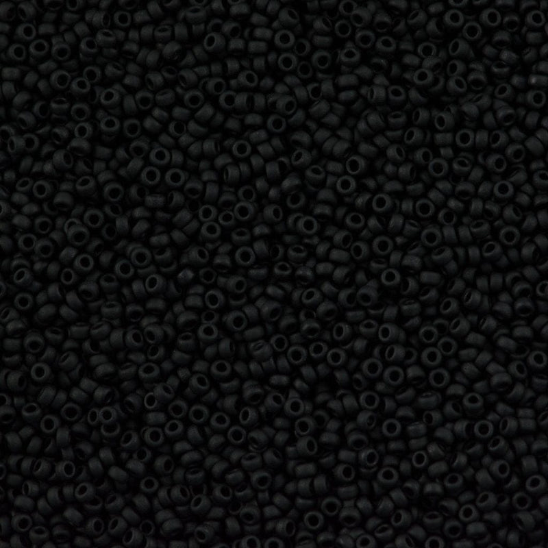 Miyuki Seed Beads 15/0, 0401F - Black Matted, beads, miyuki beads,10 gr £2.25