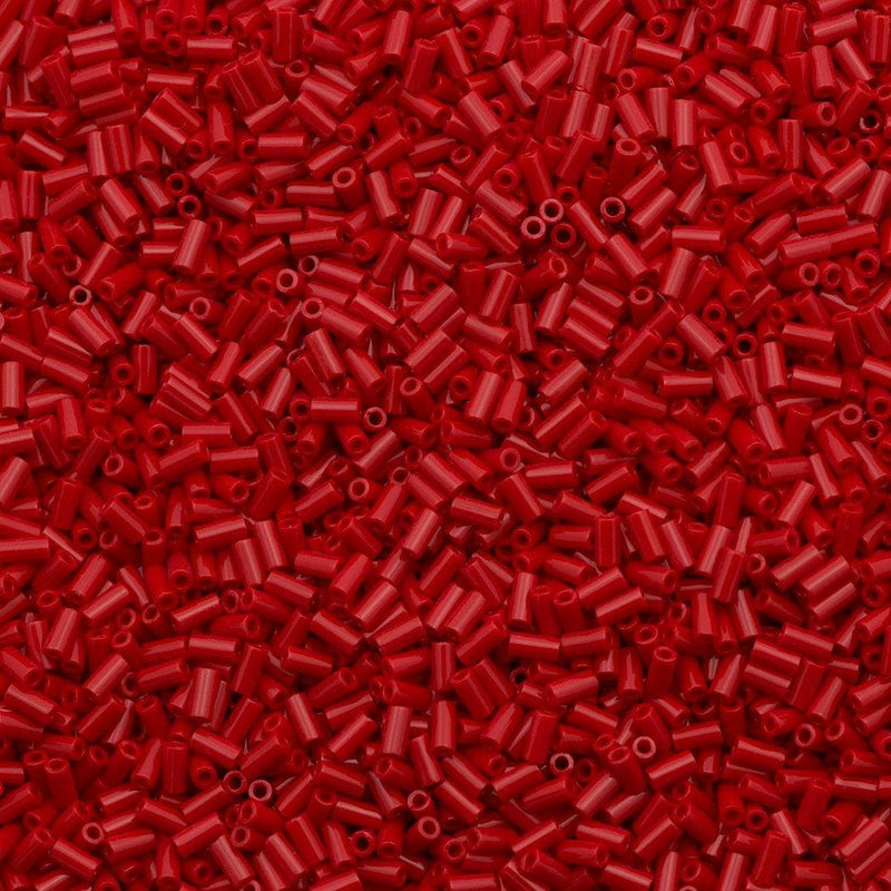Miyuki Bugles size 3mm 0408 Opaque Dark Red 10 grams