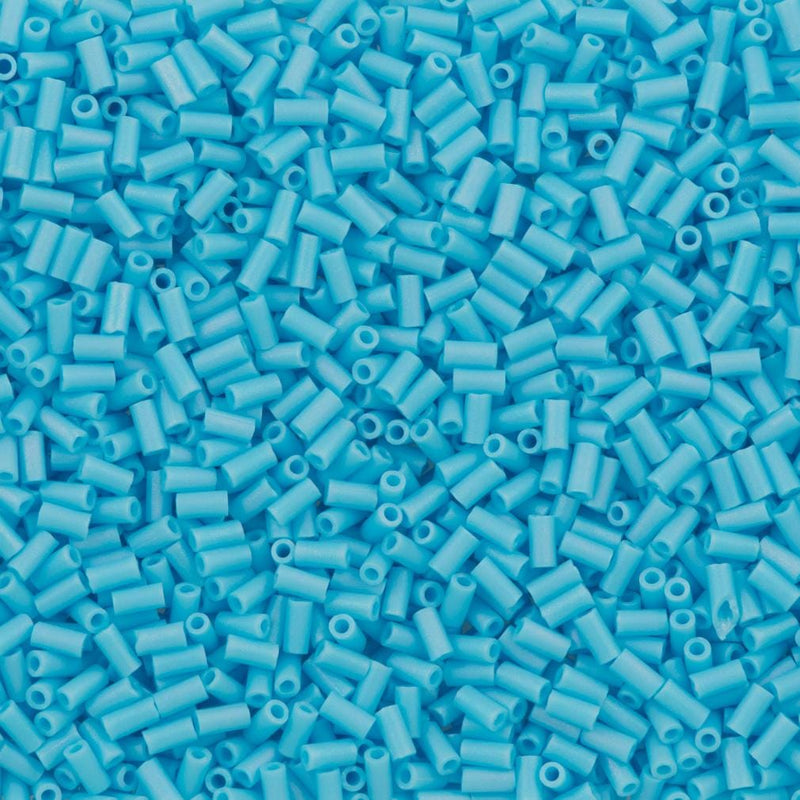 Miyuki Bugles Größe 3 mm 0413FR Matte Opaque Turquoise Blue AB 10 Gramm