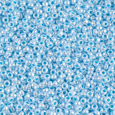 Miyuki Seed Beads 11/0 Aqua Lined White Pearl  ,0430-NEW!!!£1.75