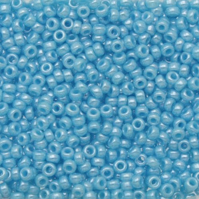Miyuki Seed Beads 15/0, 0433 - Opaque Lt.Blue Lustered, 10 Gr Package £2.75