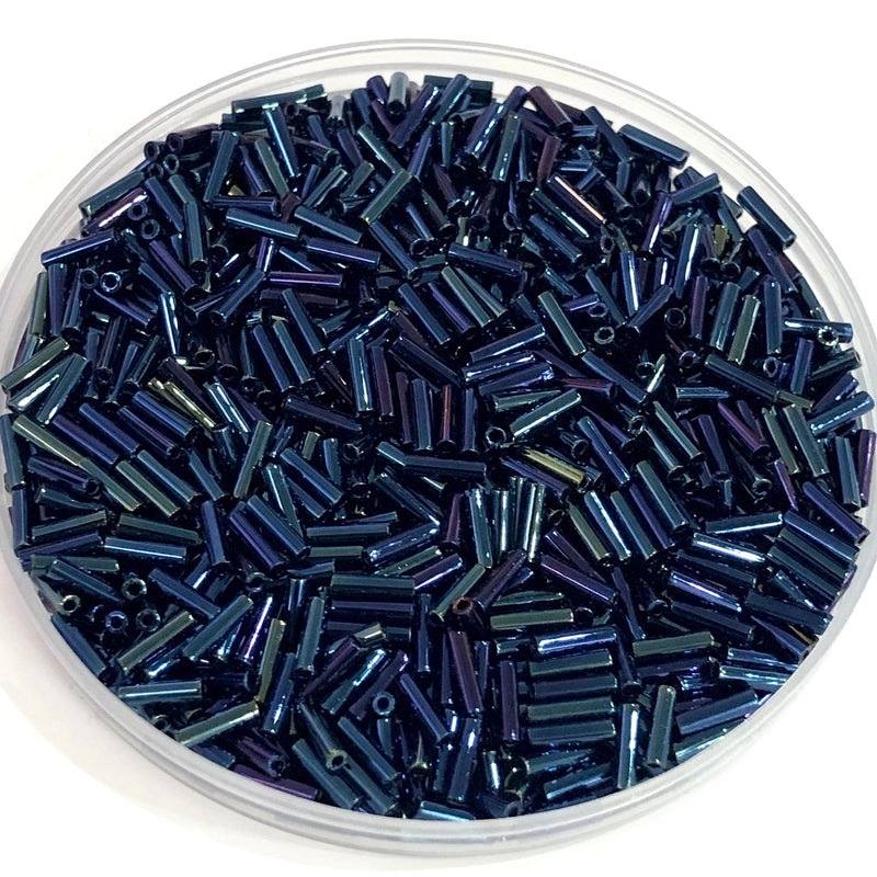 Miyuki Bugles size 6mm 0452 Metallic Dark Blue Iris,