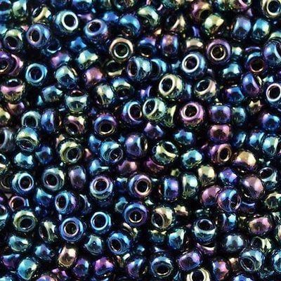 Miyuki Seed Beads 8/0 Metallic Variegated Blue Iris, 0455