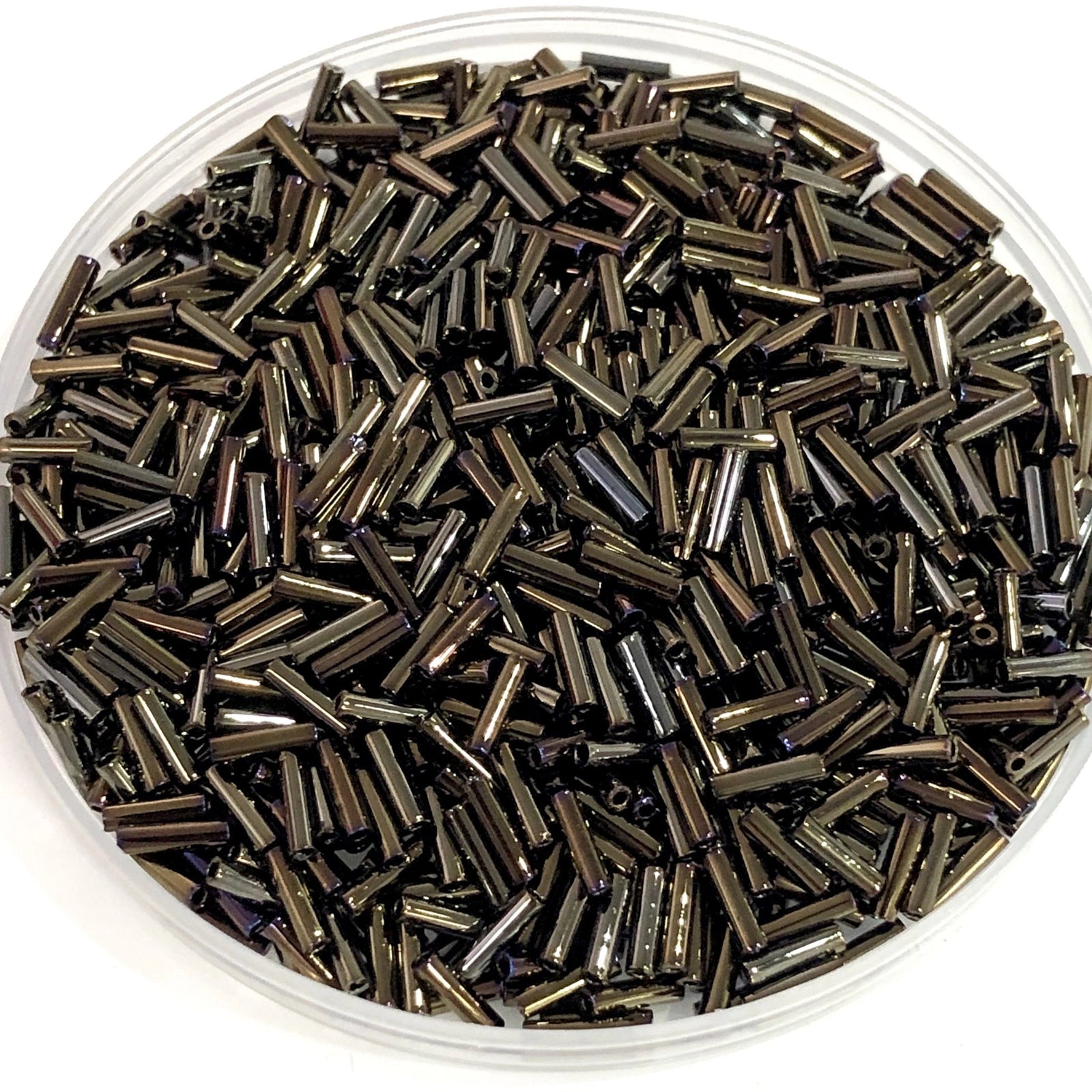 Miyuki Bugles size 6mm 0458 Metallic Brown Iris 10 grams.