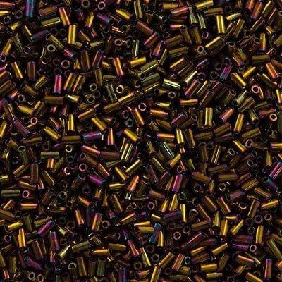 Miyuki Bugles size 3mm 0462 Metallic Gold Iris 10 grams.