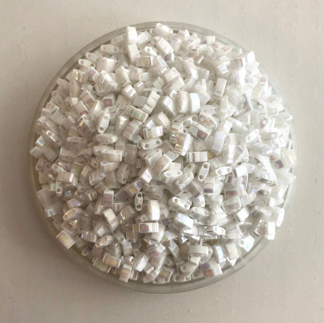 Miyuki Half Tila Beads HTL0471 White Pearl AB,