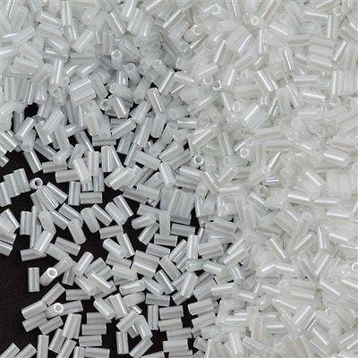 Miyuki Bugles size 3mm 0528 White Ceylon 10 grams.