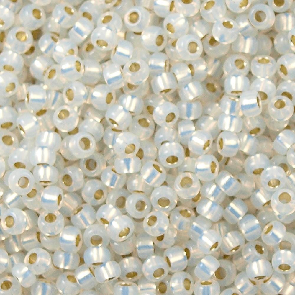 Miyuki Seed Beads 11/0 Gilt Lined White Opal ,0551-NEW!!!