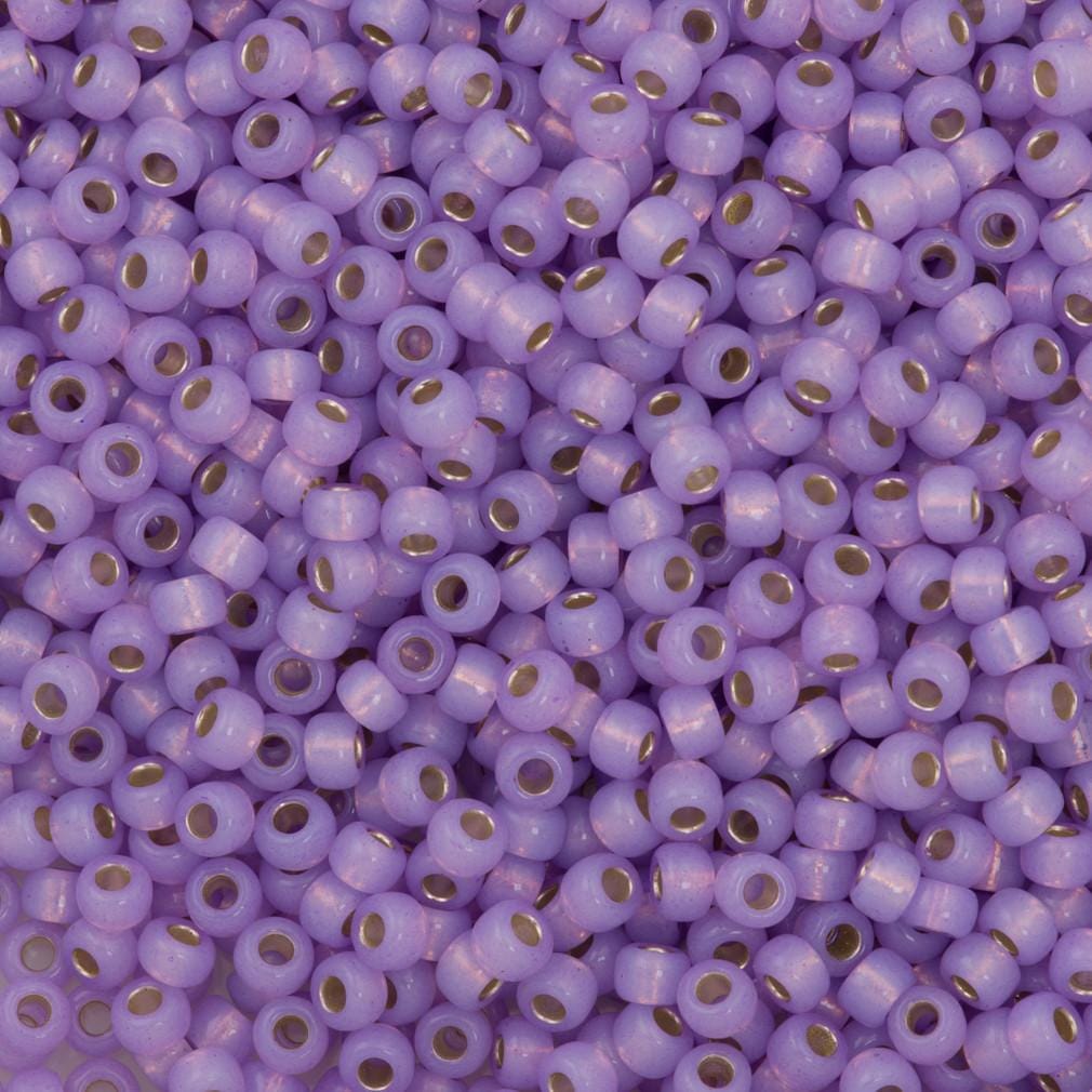 Miyuki Seed Beads 8/0 Dyed Lilac S/L Alabaster, 0574
