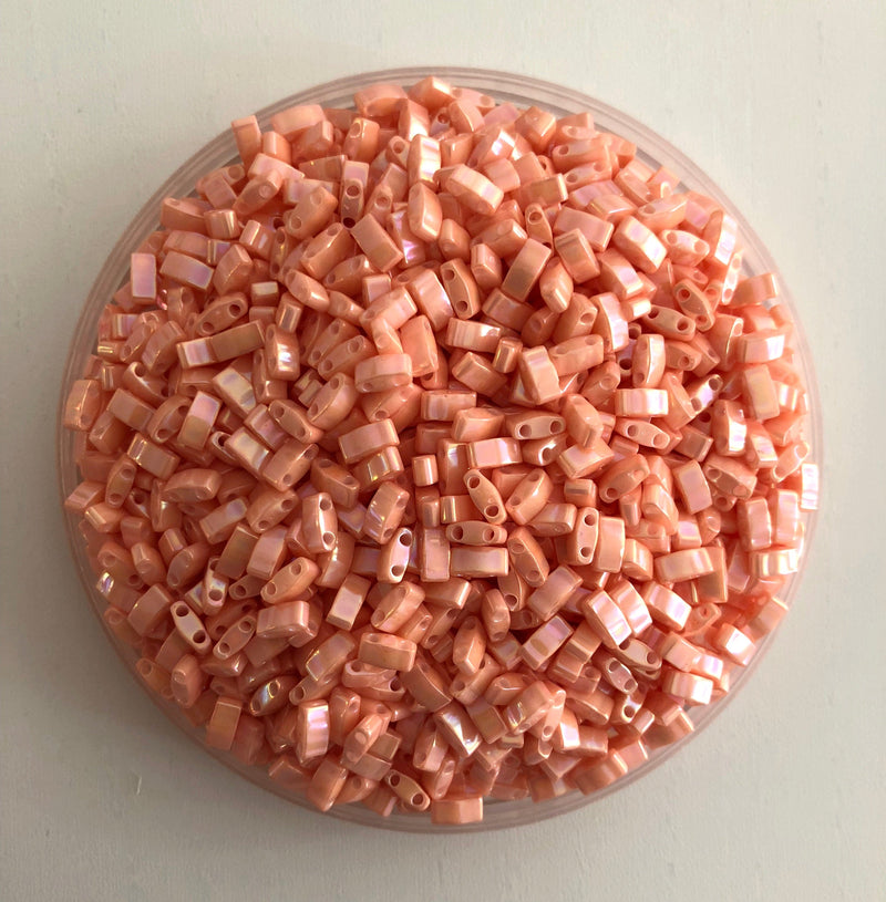 Miyuki Half Tila Beads HTL0596-1 Opaque Salmon Luster,