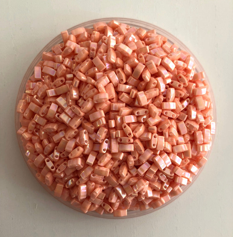 Miyuki Half Tila Beads HTL0596 Opaque Salmon Luster,