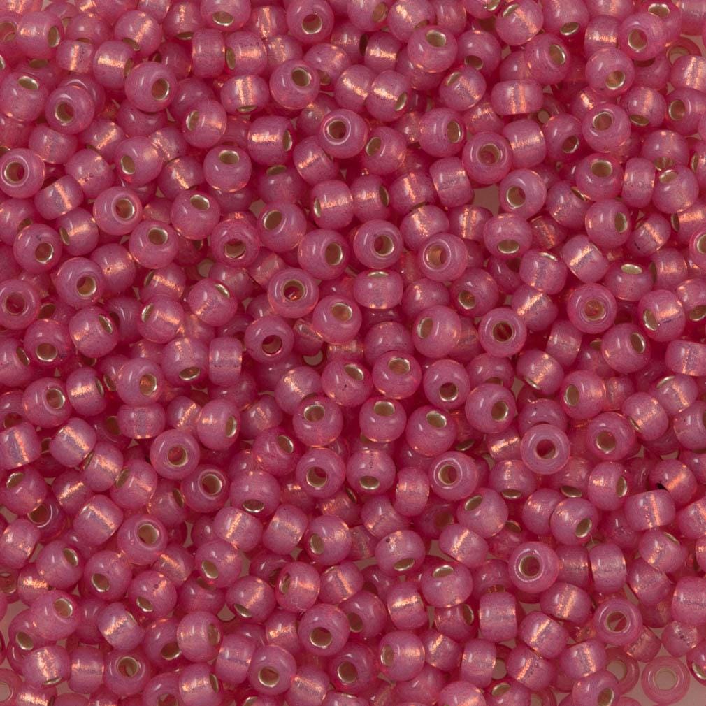 Miyuki Seed Beads 8/0 Dyed Dark Rose S/L Alabaster, 0645