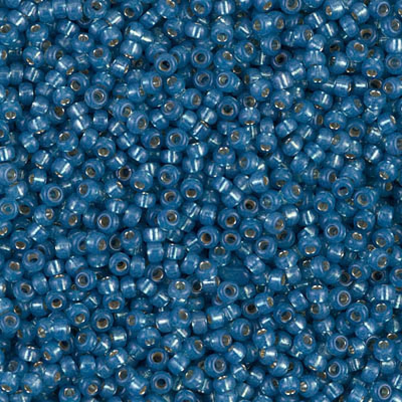 Miyuki Seed Beads 6/0 Dyed Dark Sky Blue Silver Lined Alabaster 0648