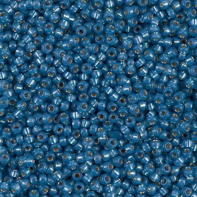 Miyuki Seed Beads 6/0  Dyed Dark Sky Blue Silver Lined Alabaster 0648 £2.25