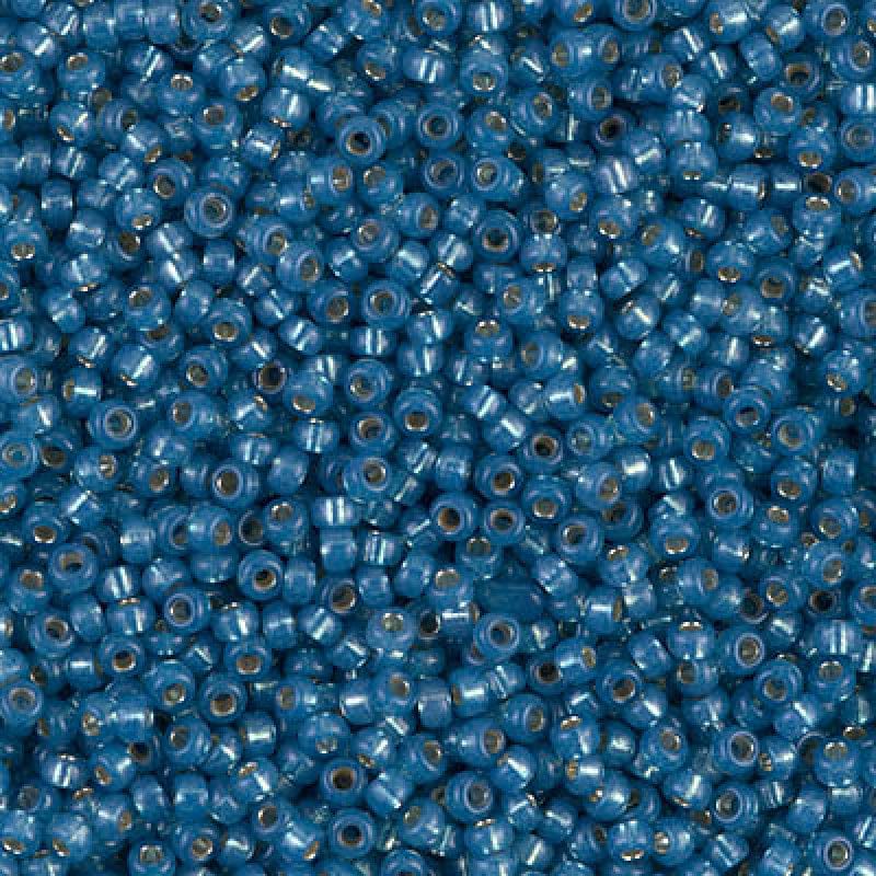 Miyuki Seed Beads 6/0  Dyed Dark Sky Blue Silver Lined Alabaster 0648 £2.25