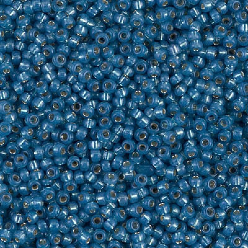 Miyuki Seed Beads 8/0 Dyed Dark Sky Blue S/L Alabaster, 0648