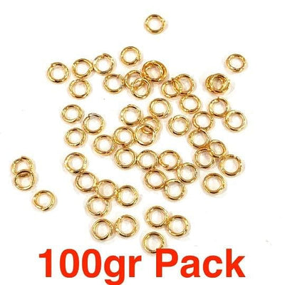 24Kt Gold Plated Jump Rings, 5mm, 24 Kt Gold Plated Open Jump Rings