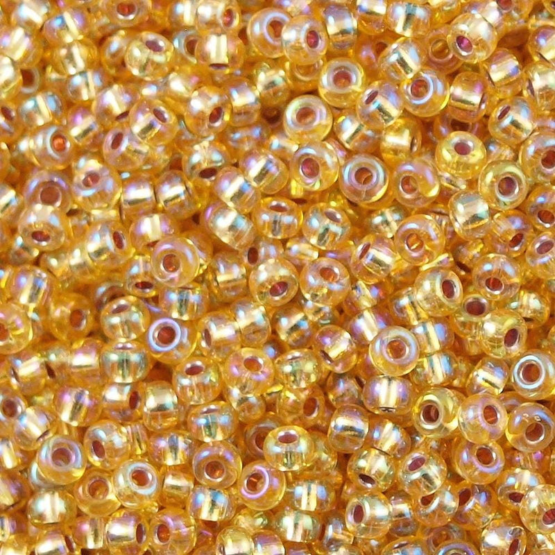 Miyuki Seed Beads 6/0  Silver Lined Gold AB 1003 £2