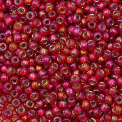 Miyuki Seed Beads 8/0 Silver Lined Flame Red AB, 1010 £2.5