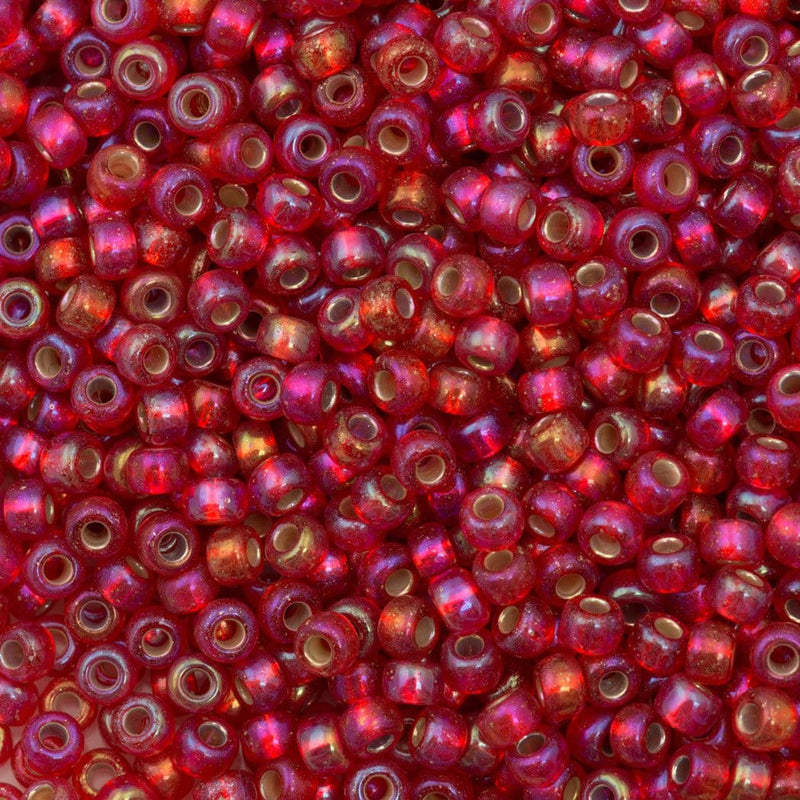 Miyuki Seed Beads 8/0 Silver Lined Flame Red AB, 1010 £2.5