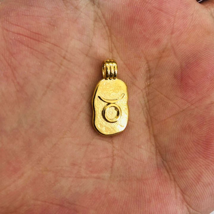 24Kt Gold Plated Brass Zodiac Horoscope Sign, Constellation Medallion Pendant, Celestial Astrology Charm for Necklace Jewelry Making