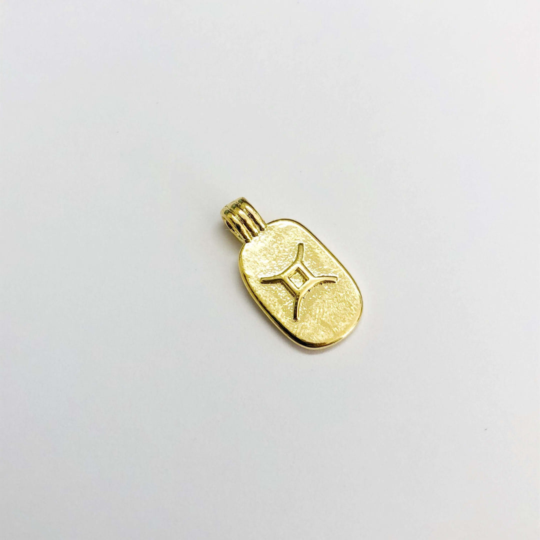 24Kt Gold Plated Brass Zodiac Horoscope Sign, Constellation Medallion Pendant, Celestial Astrology Charm for Necklace Jewelry Making