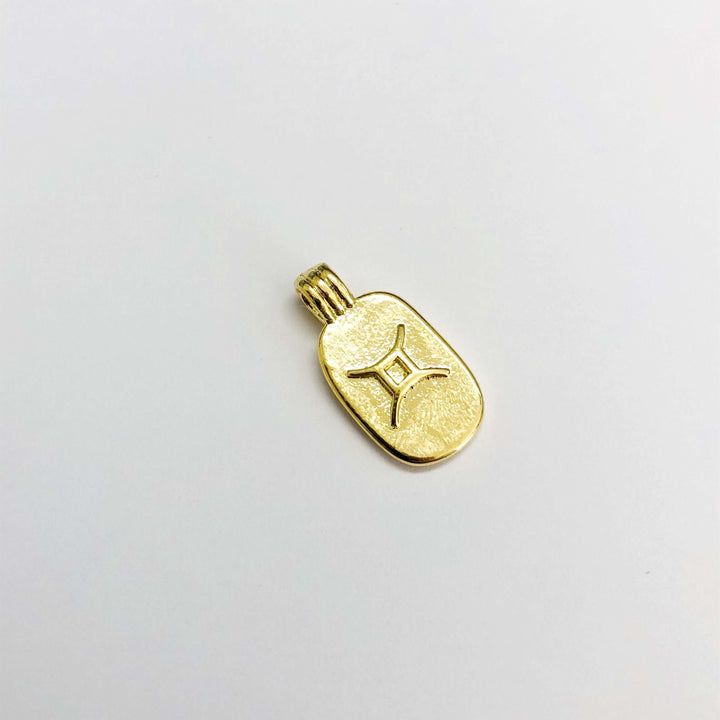 24Kt Gold Plated Brass Zodiac Horoscope Sign, Constellation Medallion Pendant, Celestial Astrology Charm for Necklace Jewelry Making