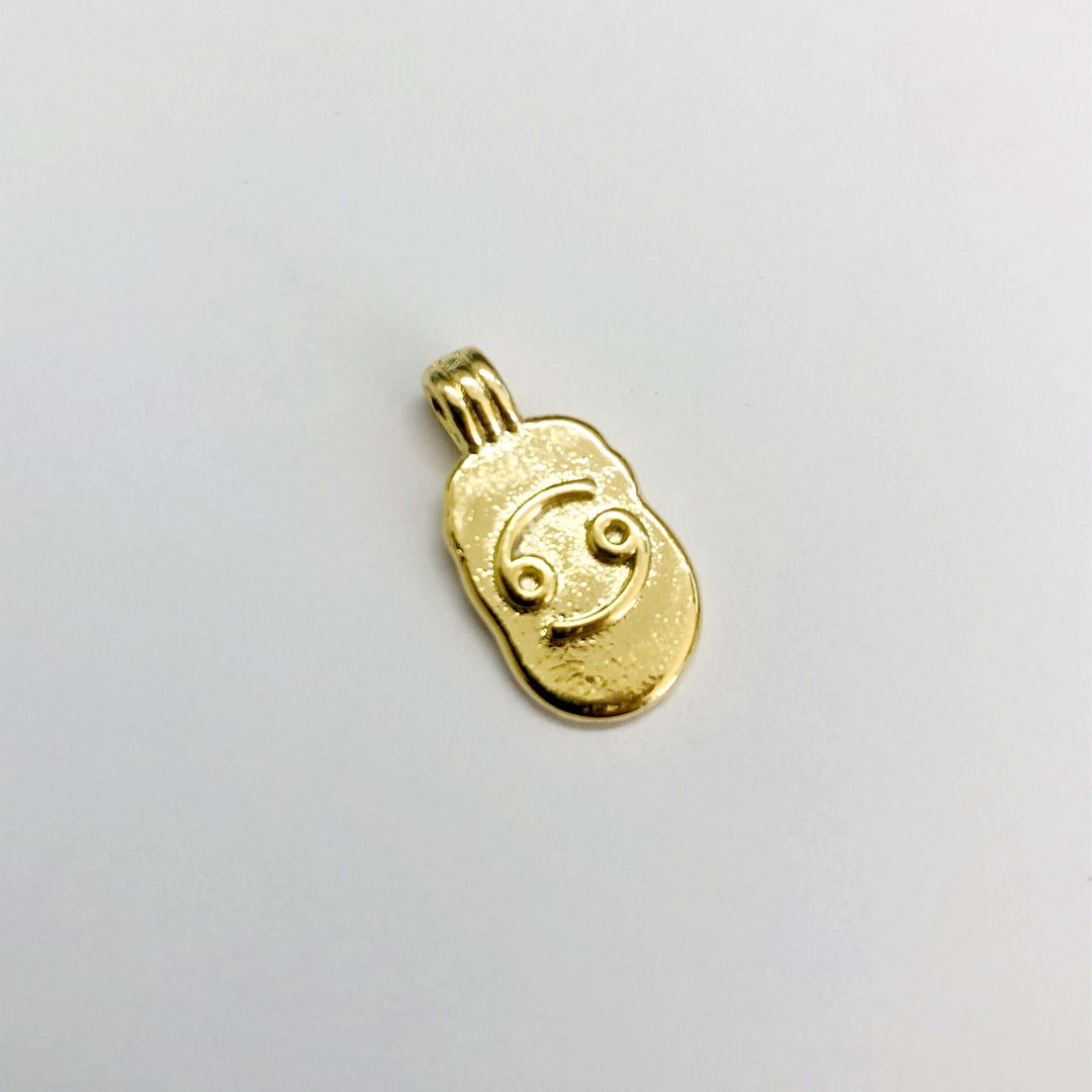 24Kt Gold Plated Brass Zodiac Horoscope Sign, Constellation Medallion Pendant, Celestial Astrology Charm for Necklace Jewelry Making