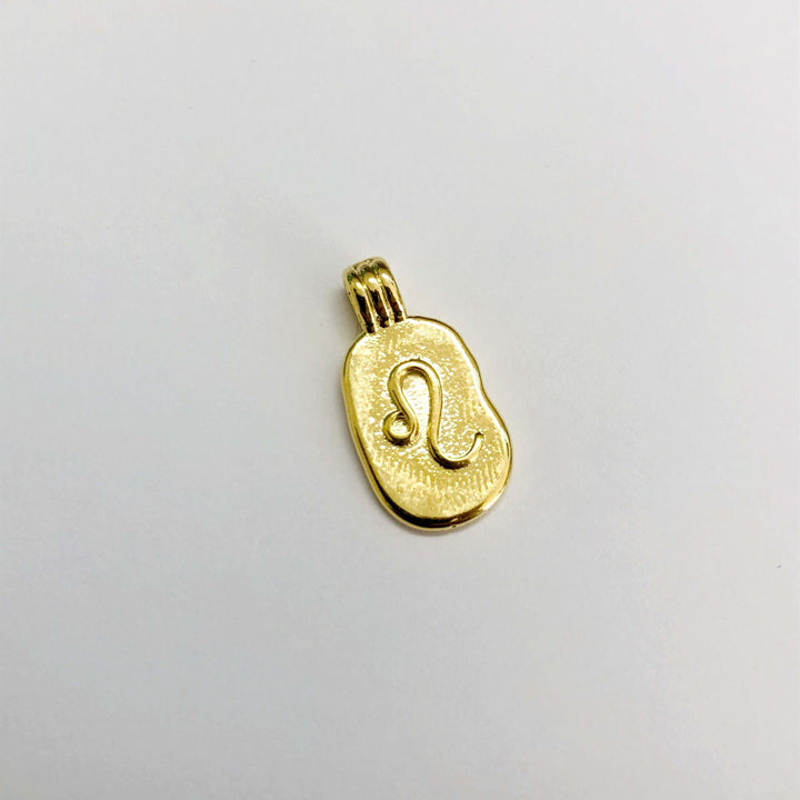 24Kt Gold Plated Brass Zodiac Horoscope Sign, Constellation Medallion Pendant, Celestial Astrology Charm for Necklace Jewelry Making