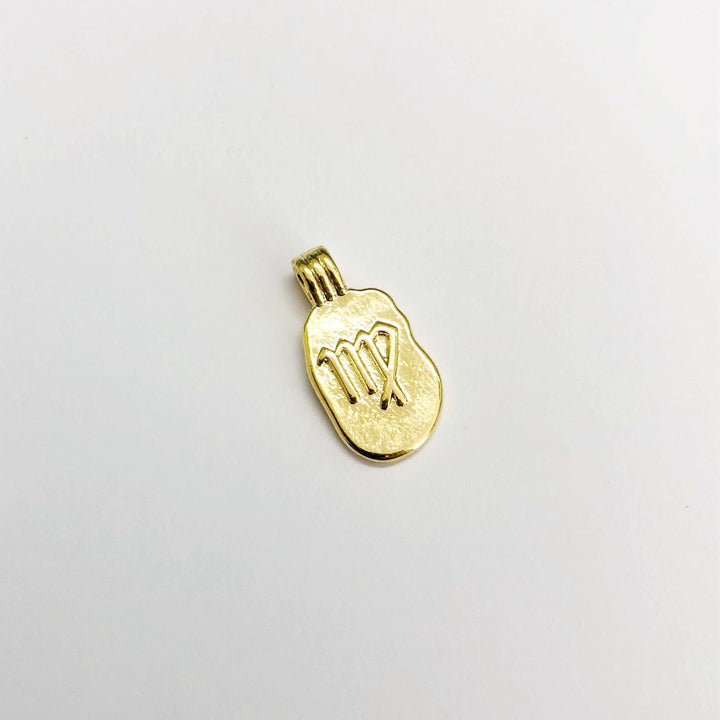 24Kt Gold Plated Brass Zodiac Horoscope Sign, Constellation Medallion Pendant, Celestial Astrology Charm for Necklace Jewelry Making