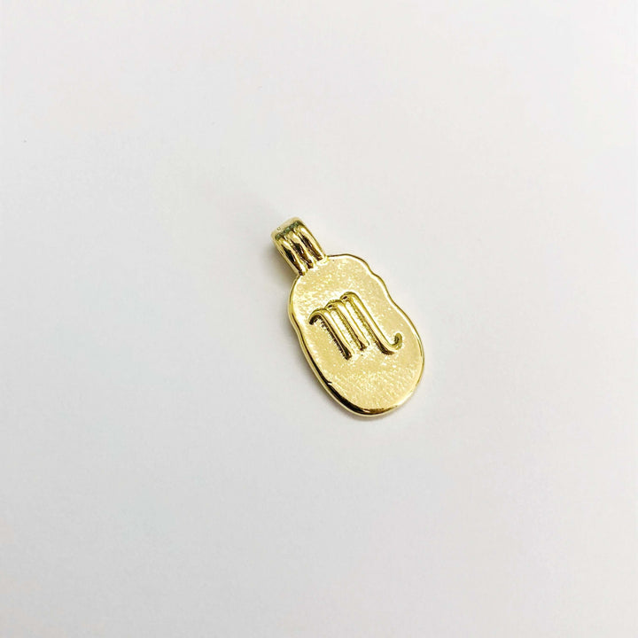 24Kt Gold Plated Brass Zodiac Horoscope Sign, Constellation Medallion Pendant, Celestial Astrology Charm for Necklace Jewelry Making