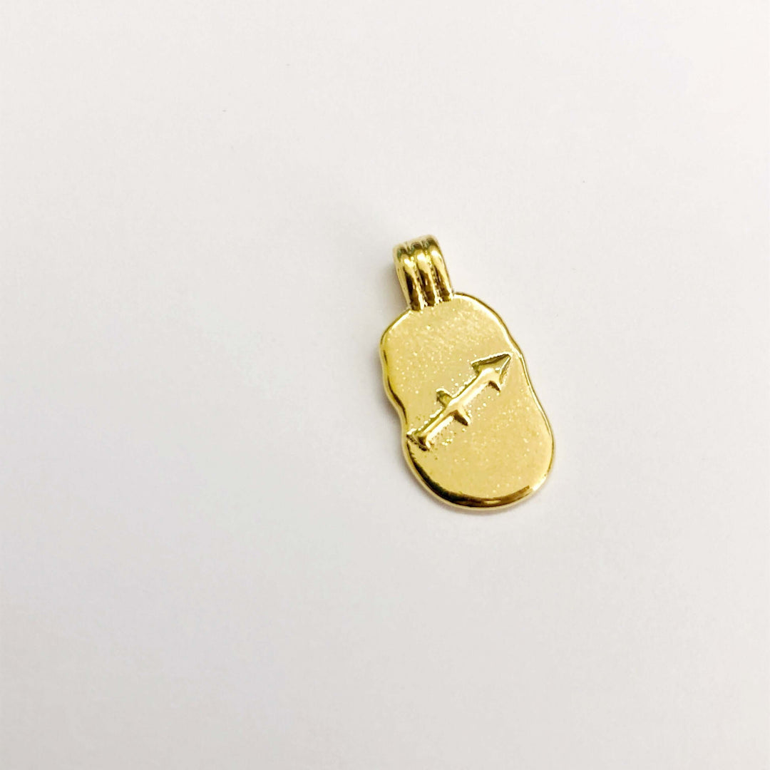 24Kt Gold Plated Brass Zodiac Horoscope Sign, Constellation Medallion Pendant, Celestial Astrology Charm for Necklace Jewelry Making