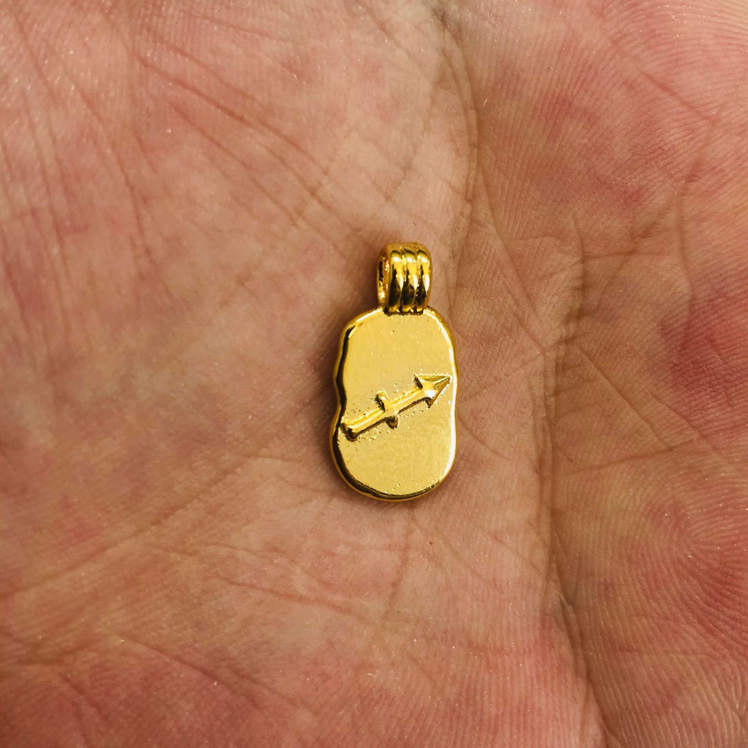 24Kt Gold Plated Brass Zodiac Horoscope Sign, Constellation Medallion Pendant, Celestial Astrology Charm for Necklace Jewelry Making