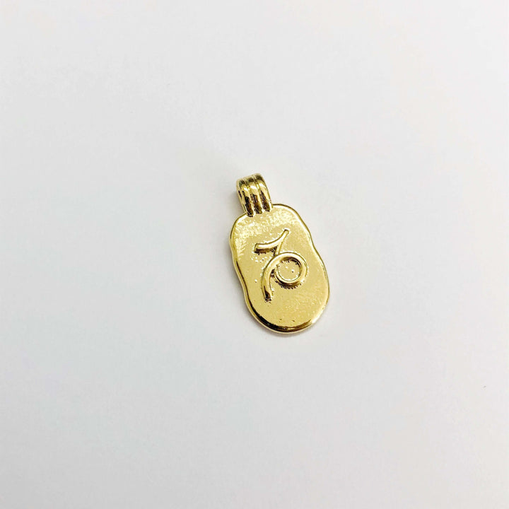 24Kt Gold Plated Brass Zodiac Horoscope Sign, Constellation Medallion Pendant, Celestial Astrology Charm for Necklace Jewelry Making