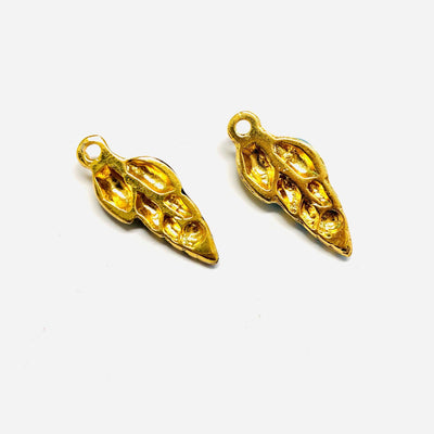24Kt Gold Plated Enamelled Sea Shell Charms, 2 pcs in a pack