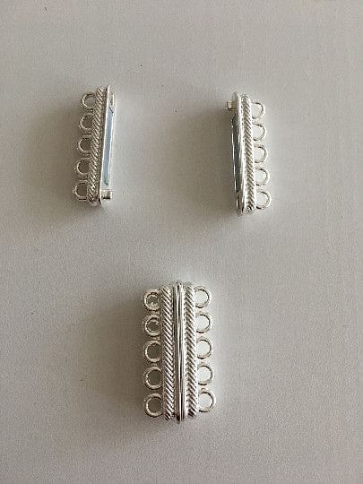 Multi Strand Magnetic Clasp Silver Plated-5 Loop