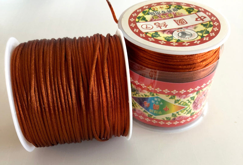 Cinnamon Rattail Cord, Kumihimo Cord, Satin Silk Cord, Satin Nylon Cord, Macrame Knotting DIY, Beading String,  Thread Cording, 1.5mm