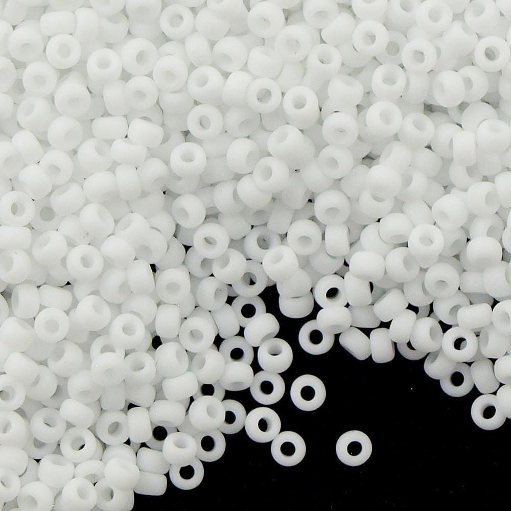 Miyuki Seed Beads 6/0 Matted White Opaque, 0402F