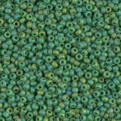 Miyuki Seed Beads 11/0 Matted Opaque Green AB ,0411FR-NEW!!!£1.75