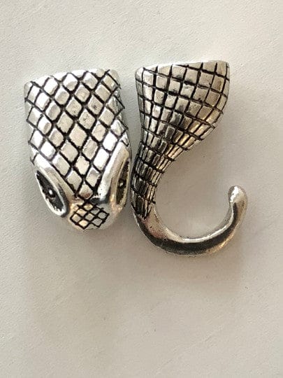 Silberne Snack-Lederschließe 4,5 cm, Schließe für Leder