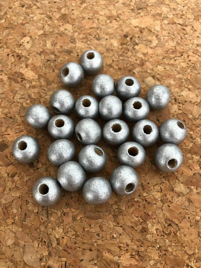 12 mm Wooden Beads-Silver Color, 50 Gr Pack£4