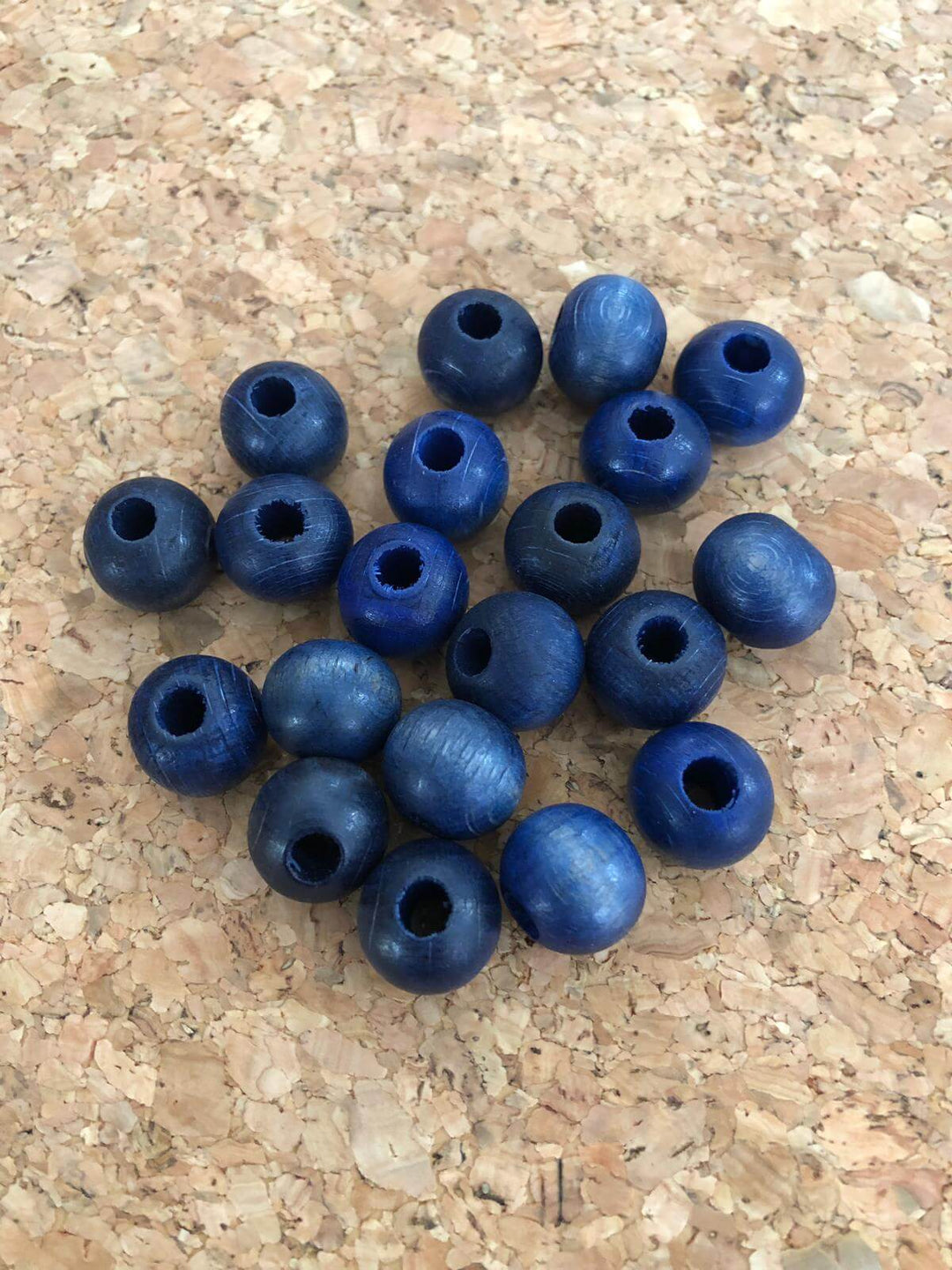 12 mm Wooden Beads-Blue Color, 50 Gr Pack