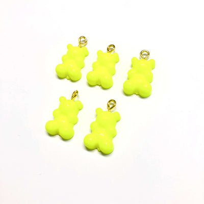 5 pcs in a pack, Jelly Bear Charms, Gummy Bear Resin With Loop, Jelly Bear Shaped Resin Charms  12x22mm,