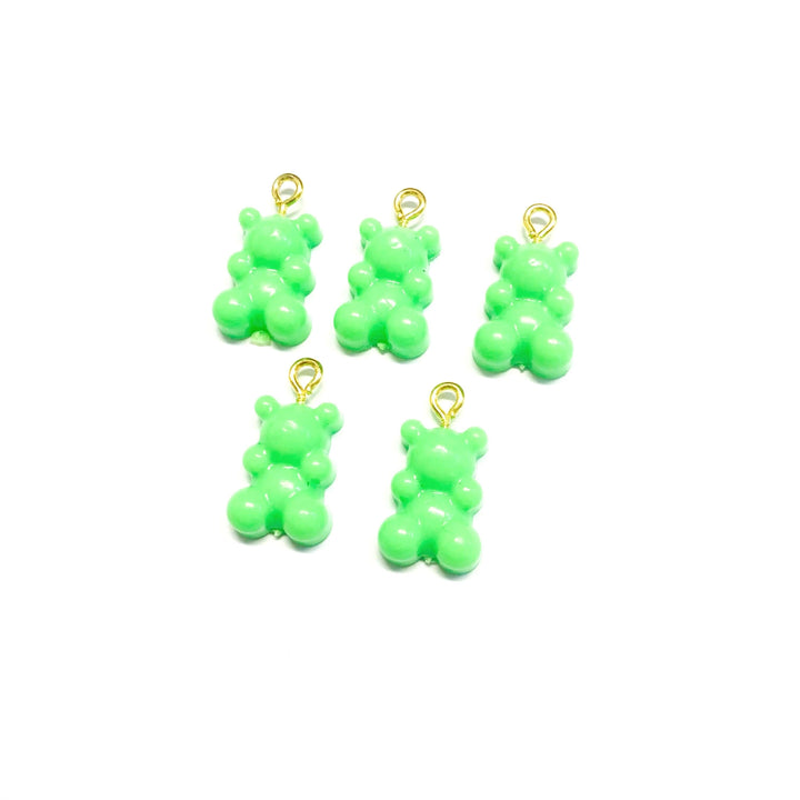 5 pcs in a pack, Jelly Bear Charms, Gummy Bear Resin With Loop, Jelly Bear Shaped Resin Charms 12x22mm,