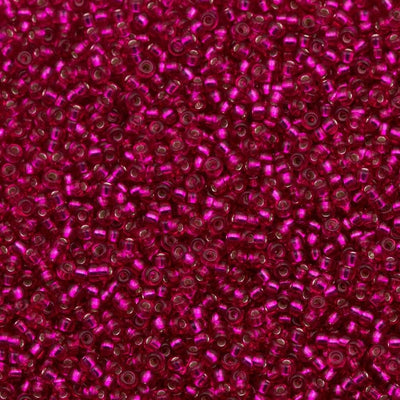 Miyuki Seed Beads 11/0 Dyed Silver Dyed Raspberry,1436-NEW!!!£1.75