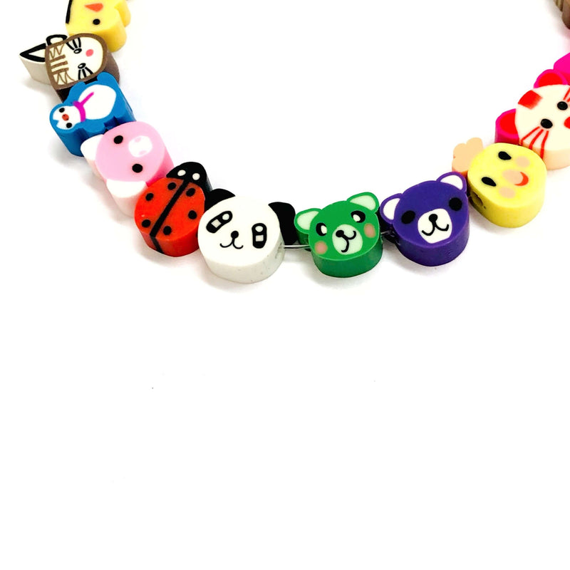 10mm Polymer Clay Animals Collection Beads,10 Beads in a Pack£1.2